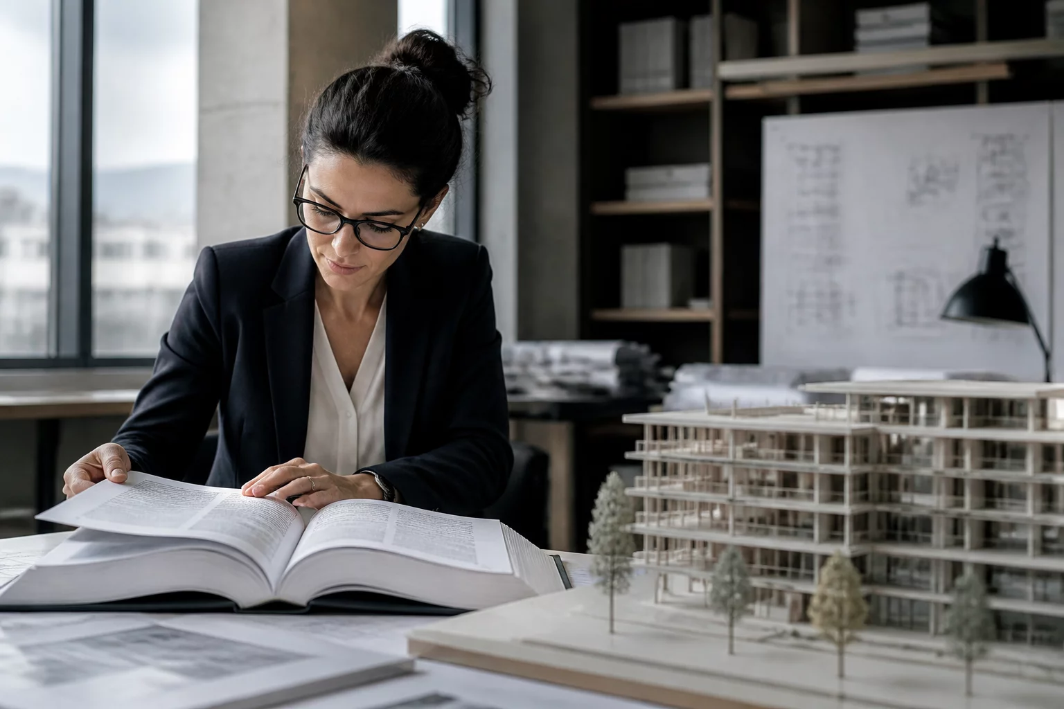Structural Engineer reviewing technical plans