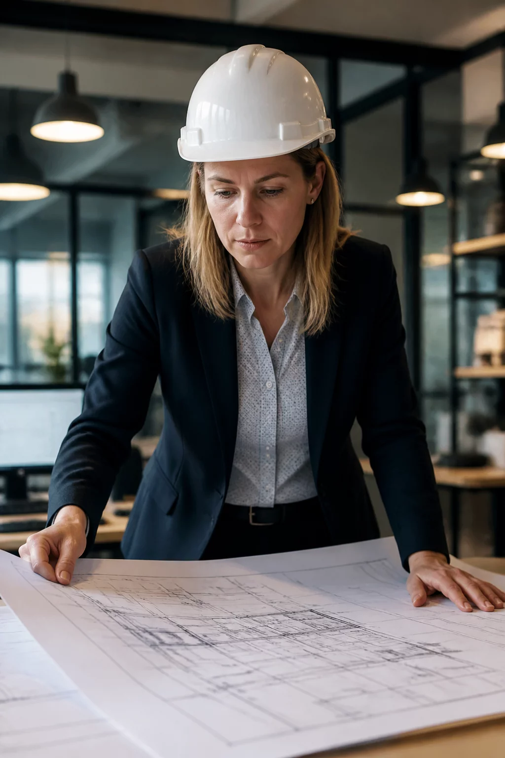 Structural Engineer reviewing technical plans